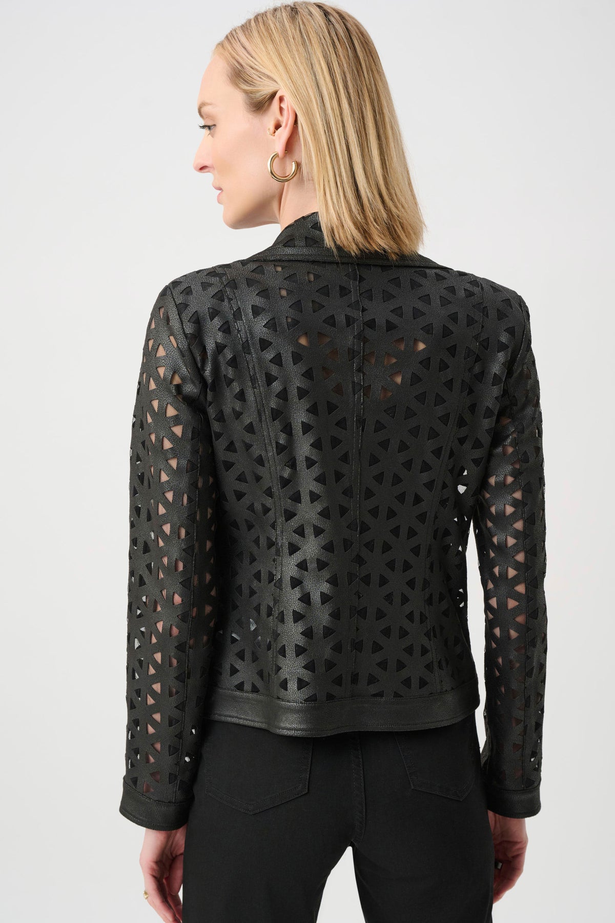 Foiled Faux Suede And Mesh Moto Jacket
263910