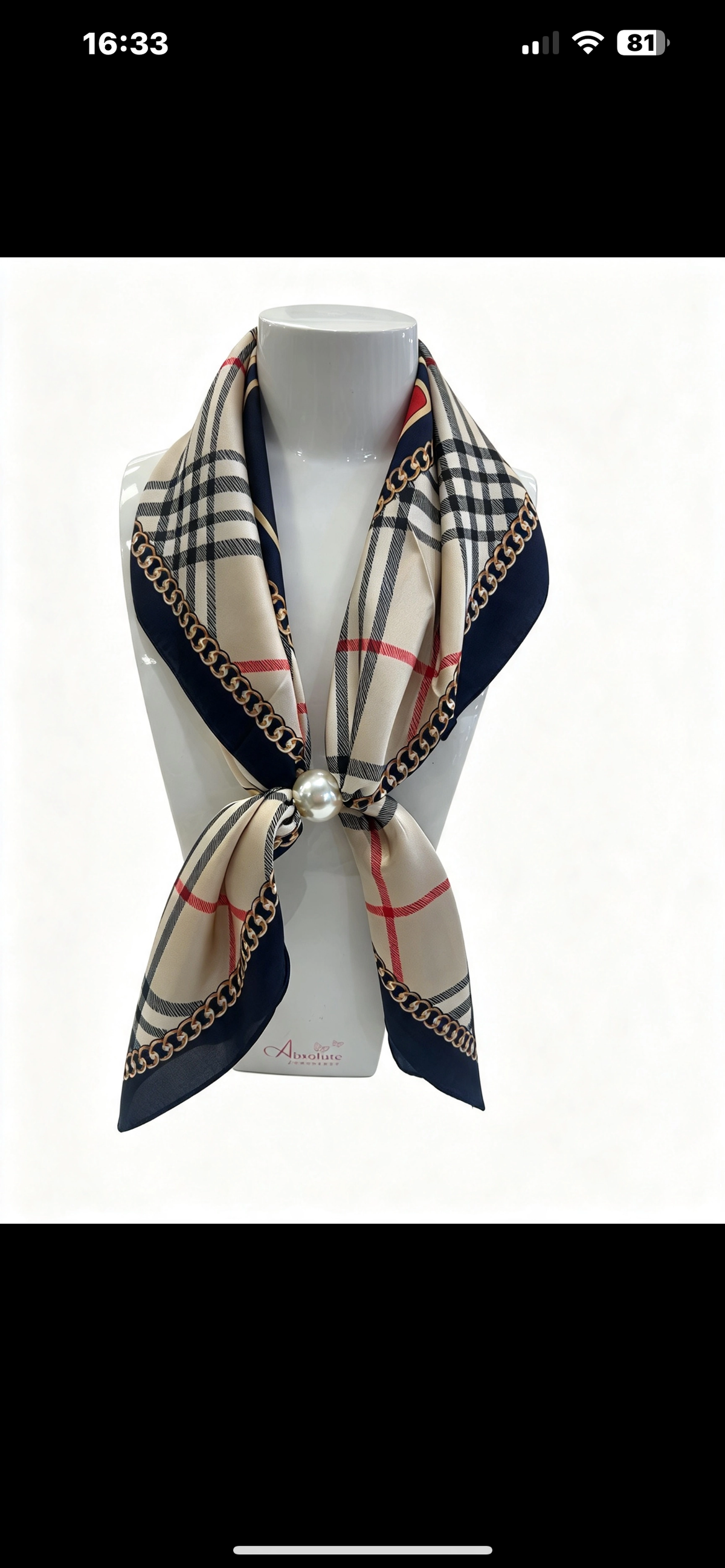 Leona Tartan‑Chain Print Square Scarf