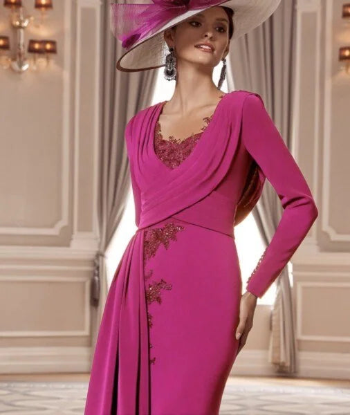 magenta fit and flare dress Veni Infantino 992007 Magenta Fit and Flare Dress
