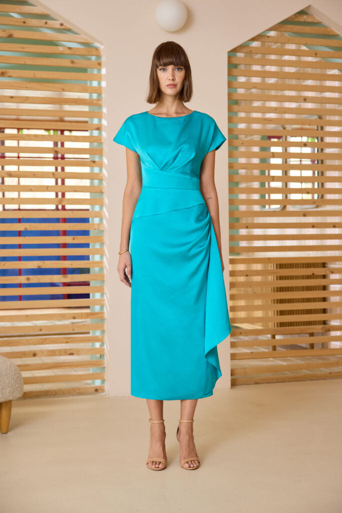 Carla Ruiz – Teal Midi Occasion Dress 52590 – Gasp Boutique