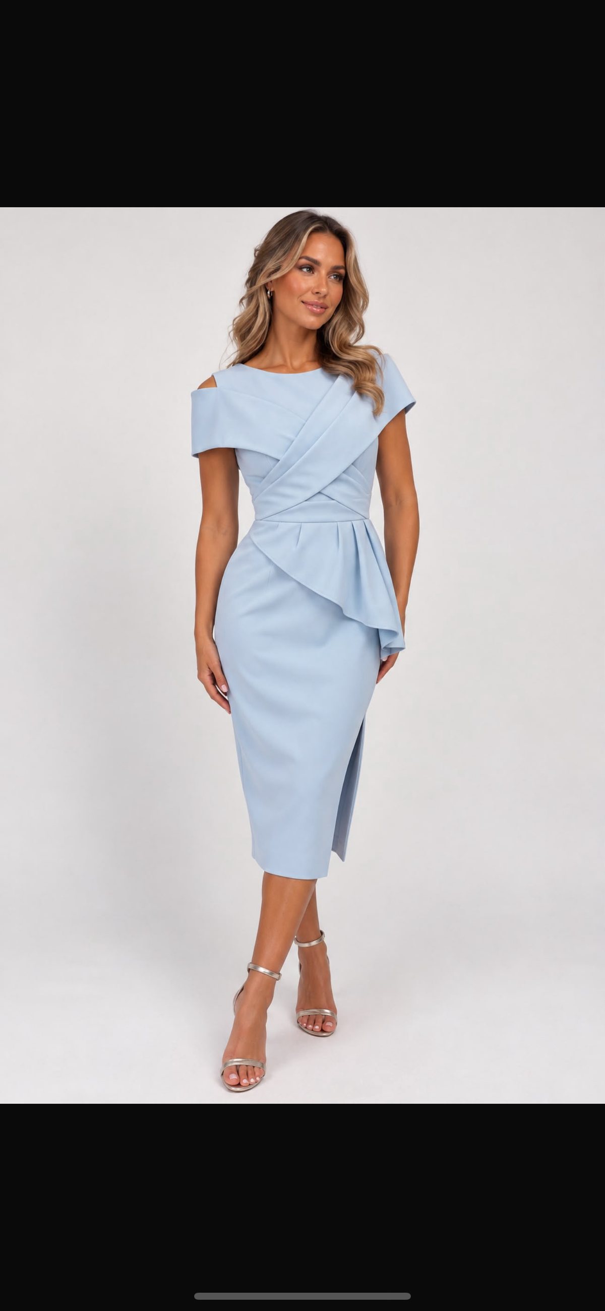 SEREN 2621 Midi dress in dusty blue