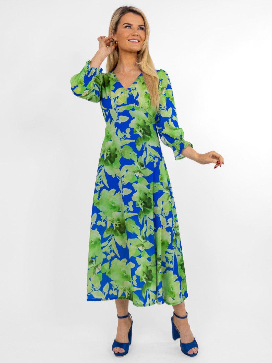 Stresa Kate and Pippa blue/green dress