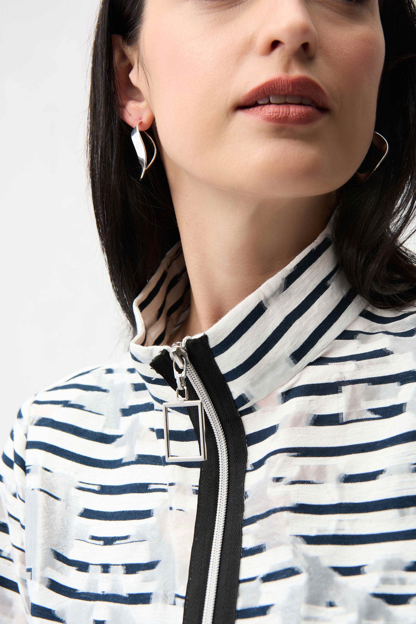 Jacquard Organza Stripe Bomber Jacket
261094