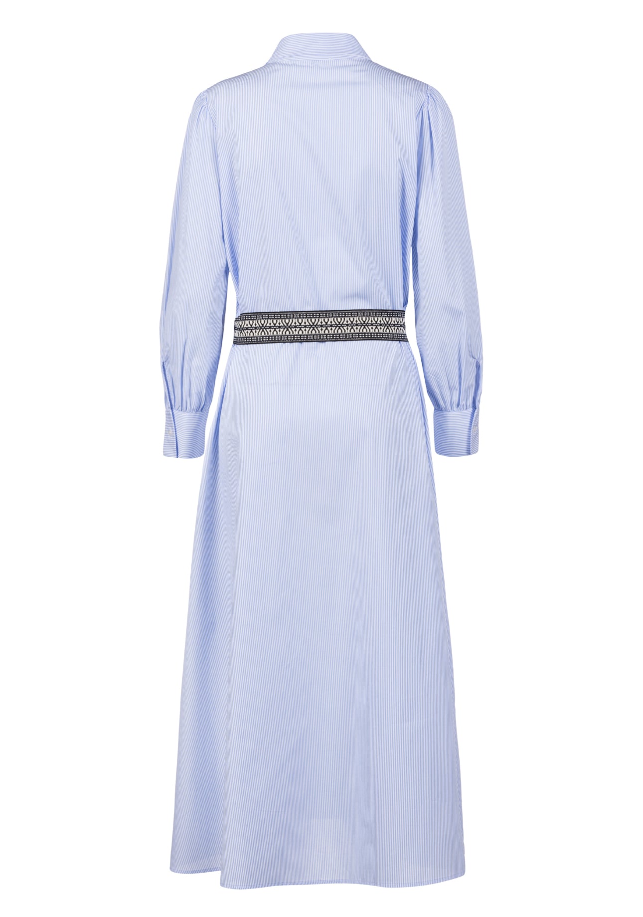 TUZZI soft blue striped shirt dress