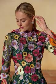 3D floral lace dress.