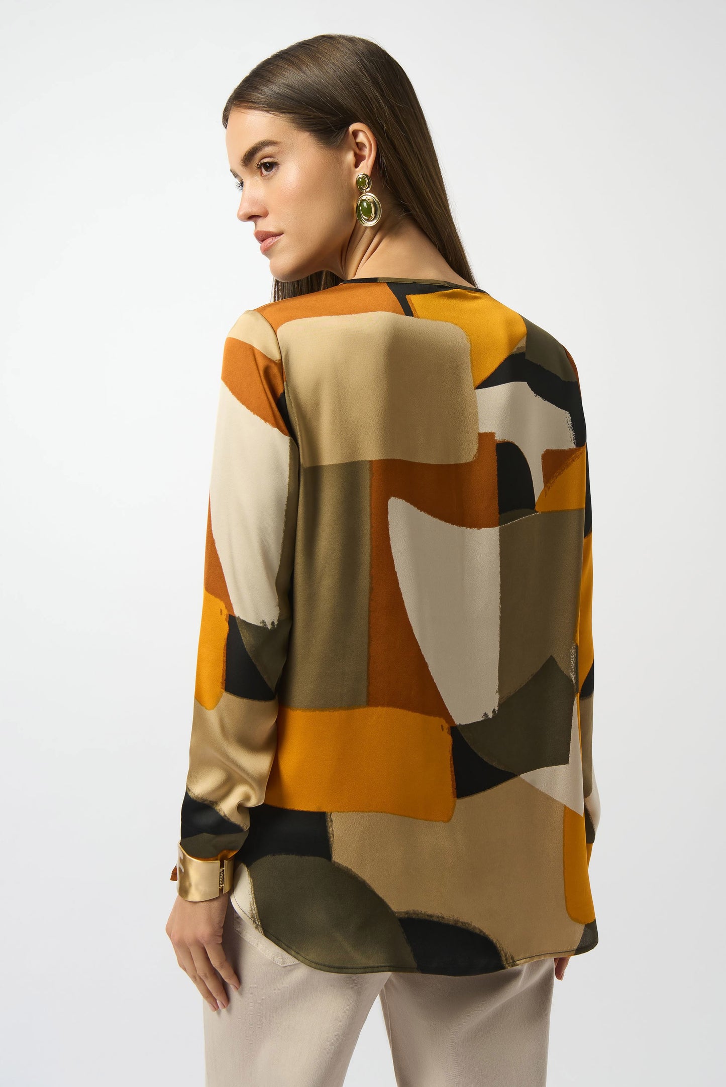 Recycled Satin Abstract Print Straight Tunic
253011