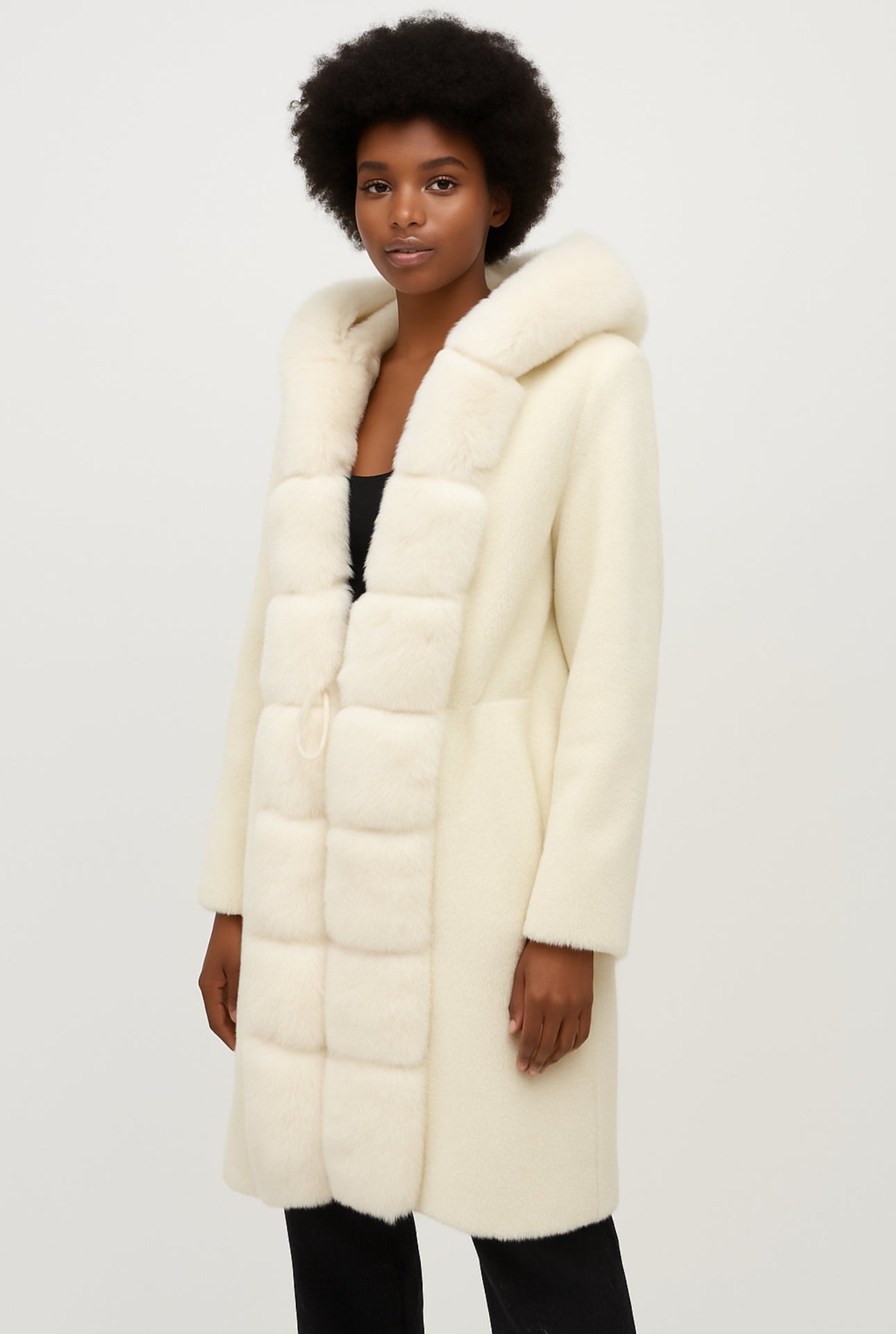 JOSEPH RIBKOFF vanilla fur coat – Gasp Boutique