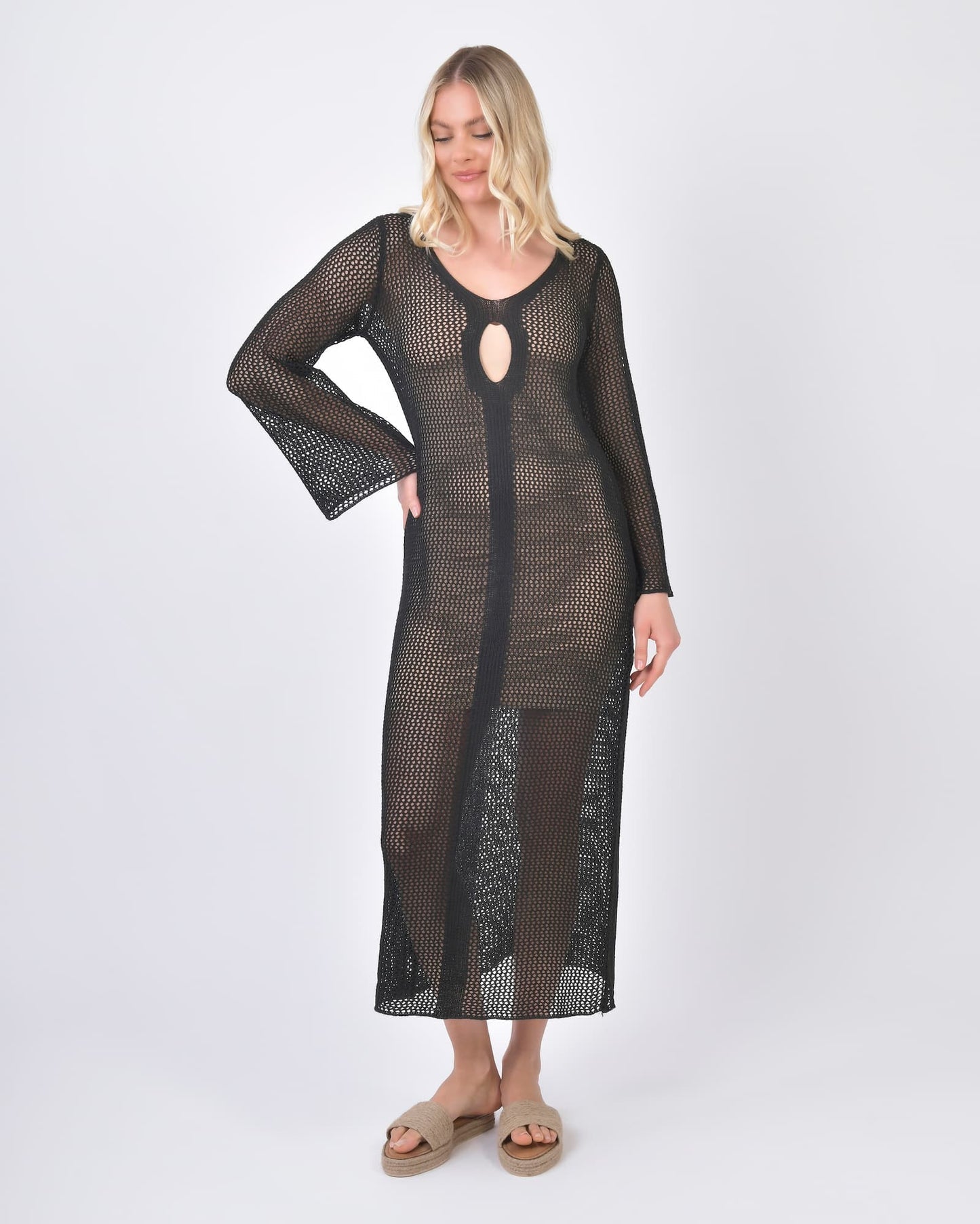 BLE Black Knit Beach Dress