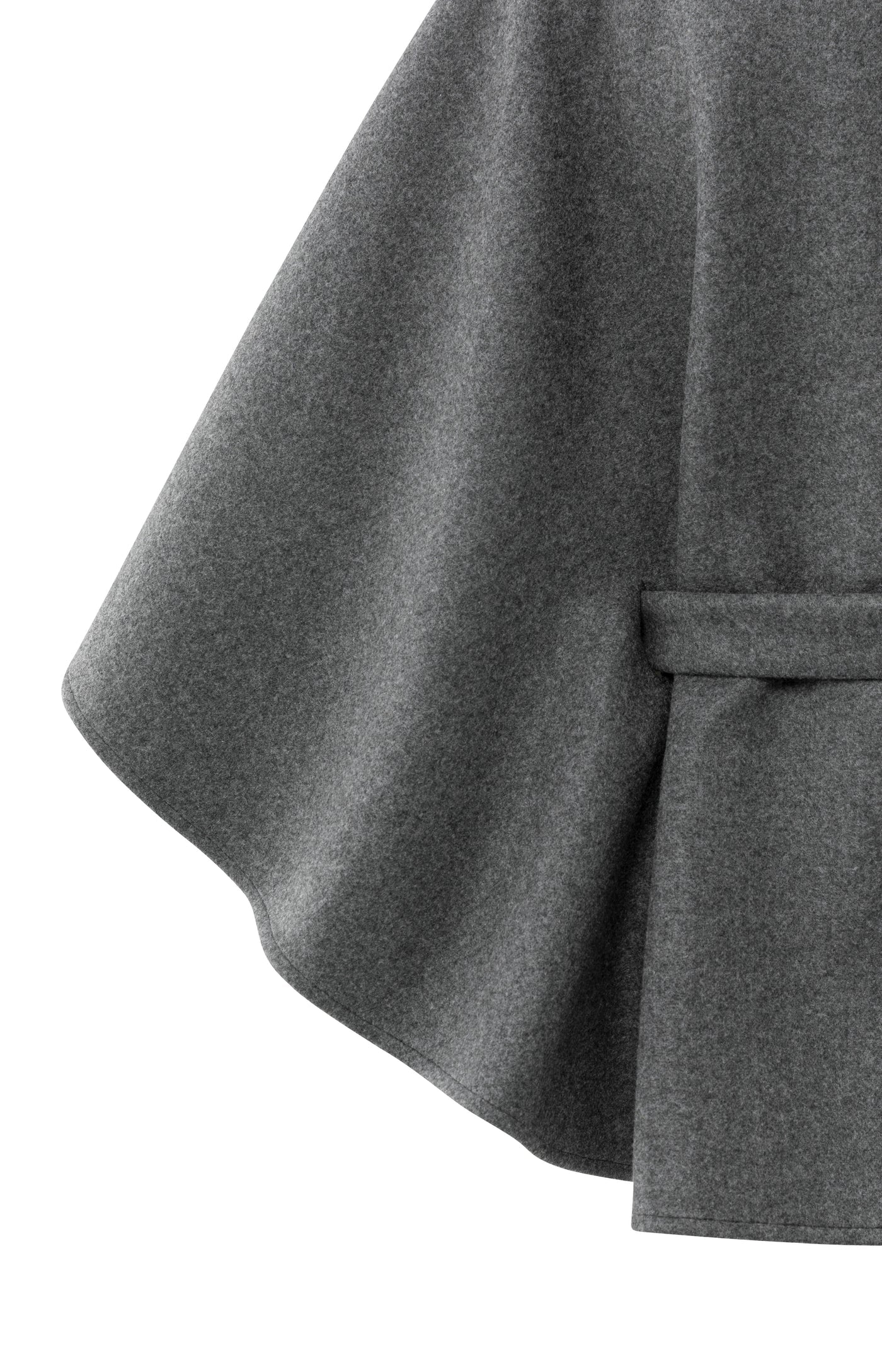 YAYA soft woven poncho with collar and belt in dark night grey melange