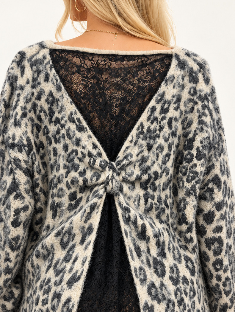 ELKA by Z Leopard‑Print Knit (Back‑Detail Description)