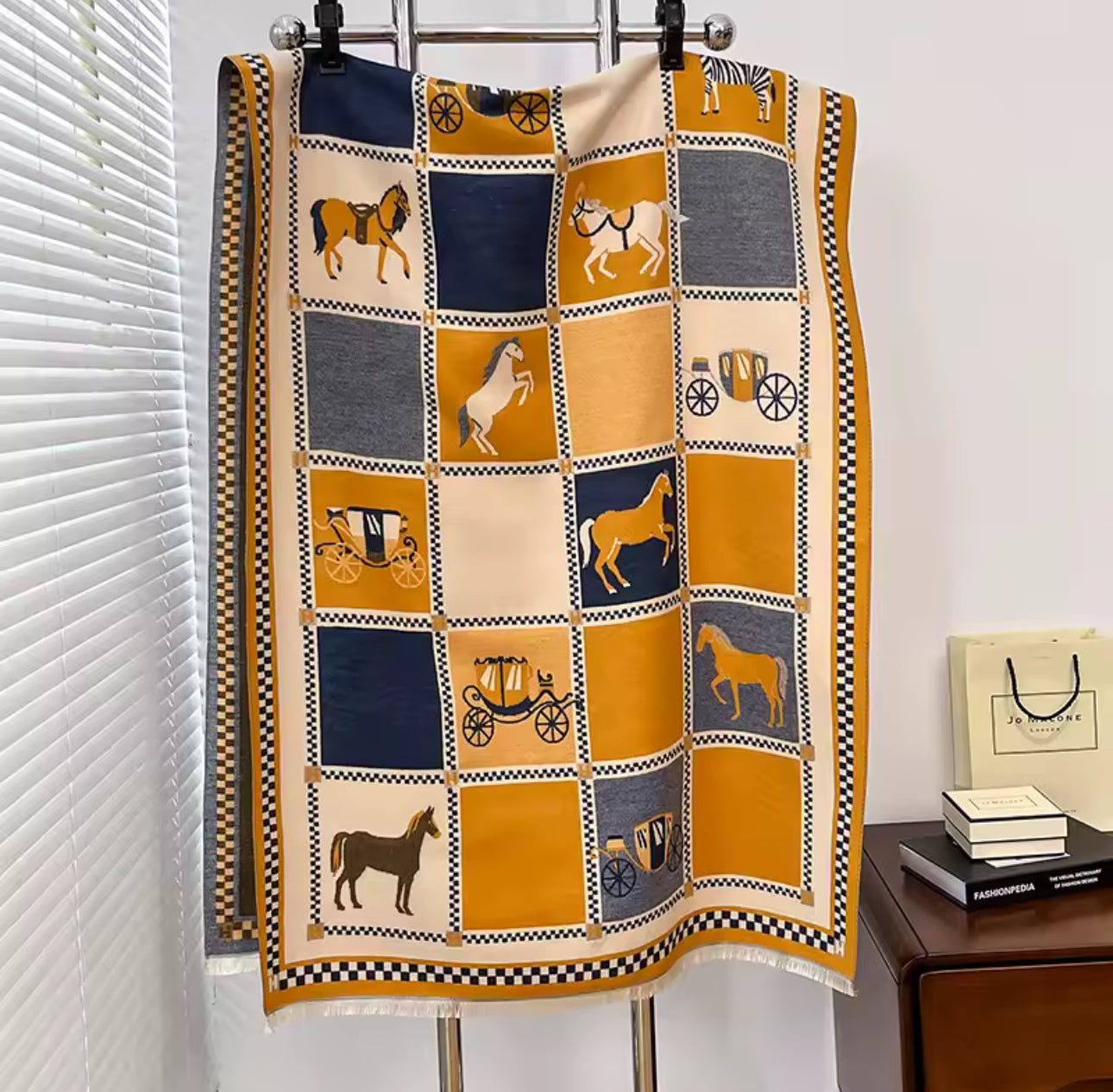 Doctor Bear Luxury cashmere feel scarf in gold