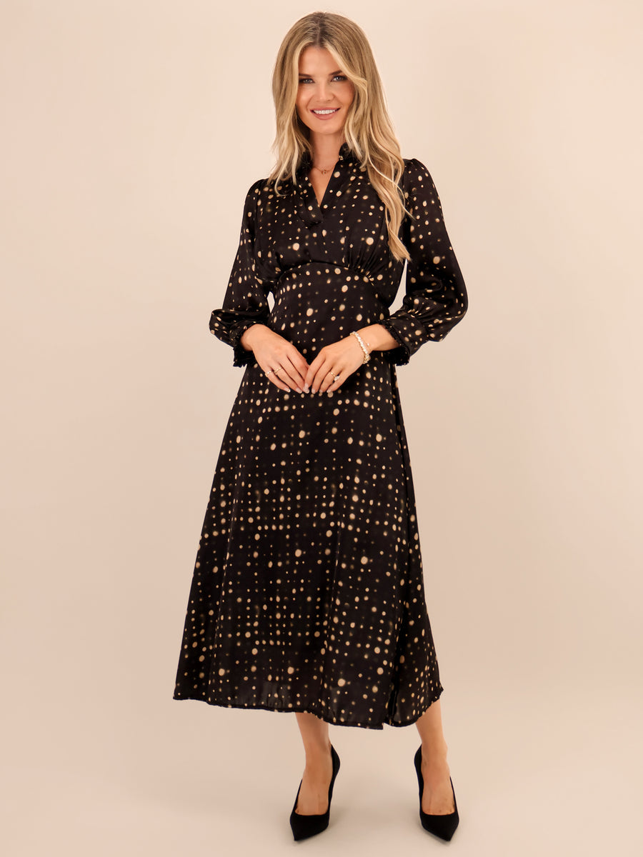KATE & PIPPA KIMBER MIDI DRESS IN BLACK