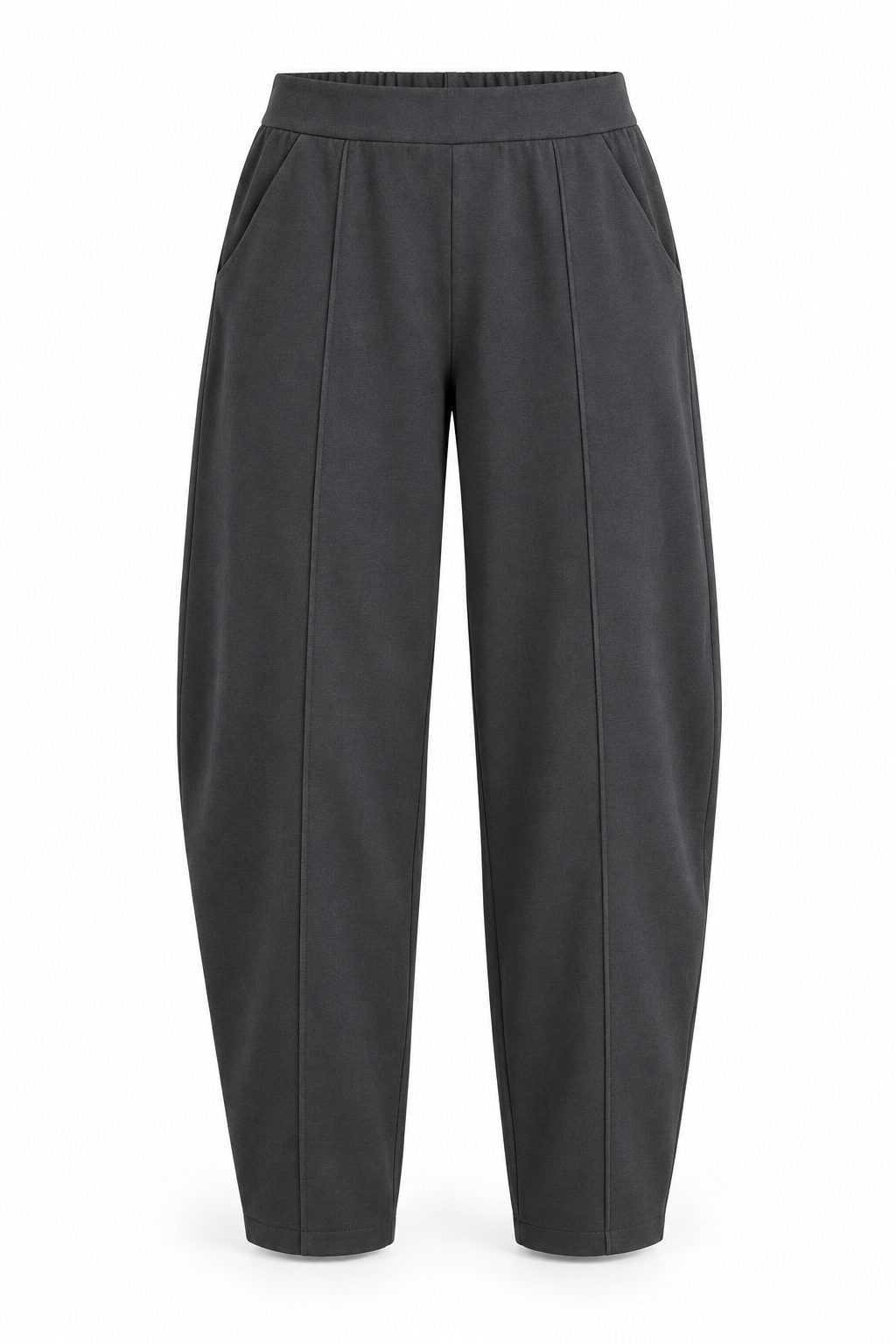 Darling Travel Fabric Barrel Trousers – Dark Grey