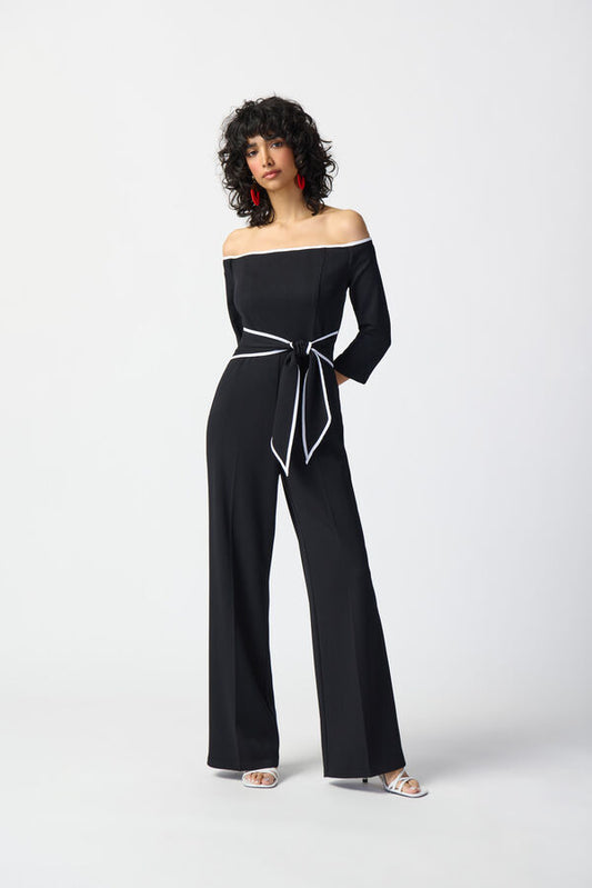 Joseph Ribkoff Off-The-Shoulder Wide-Leg Jumpsuit - Style 241009