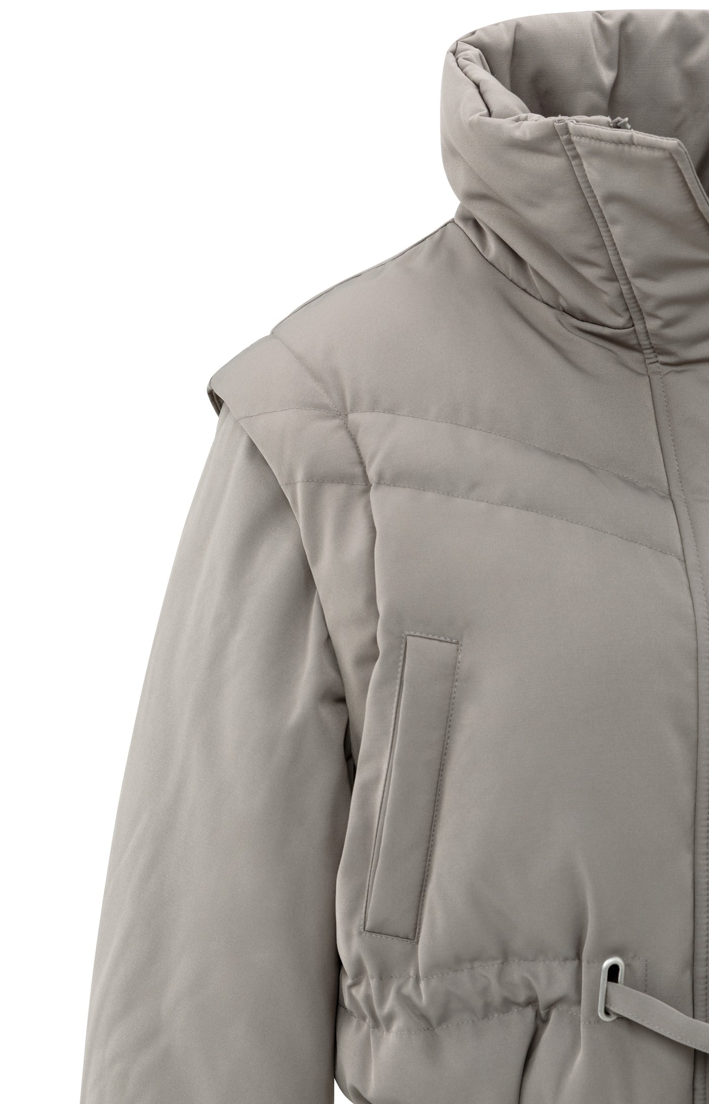 YAYA cropped nylon jacket with zip-off sleeves