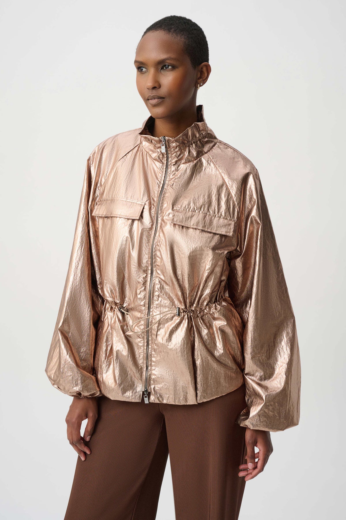 Metallic Nylon Cocoon Jacket
264621