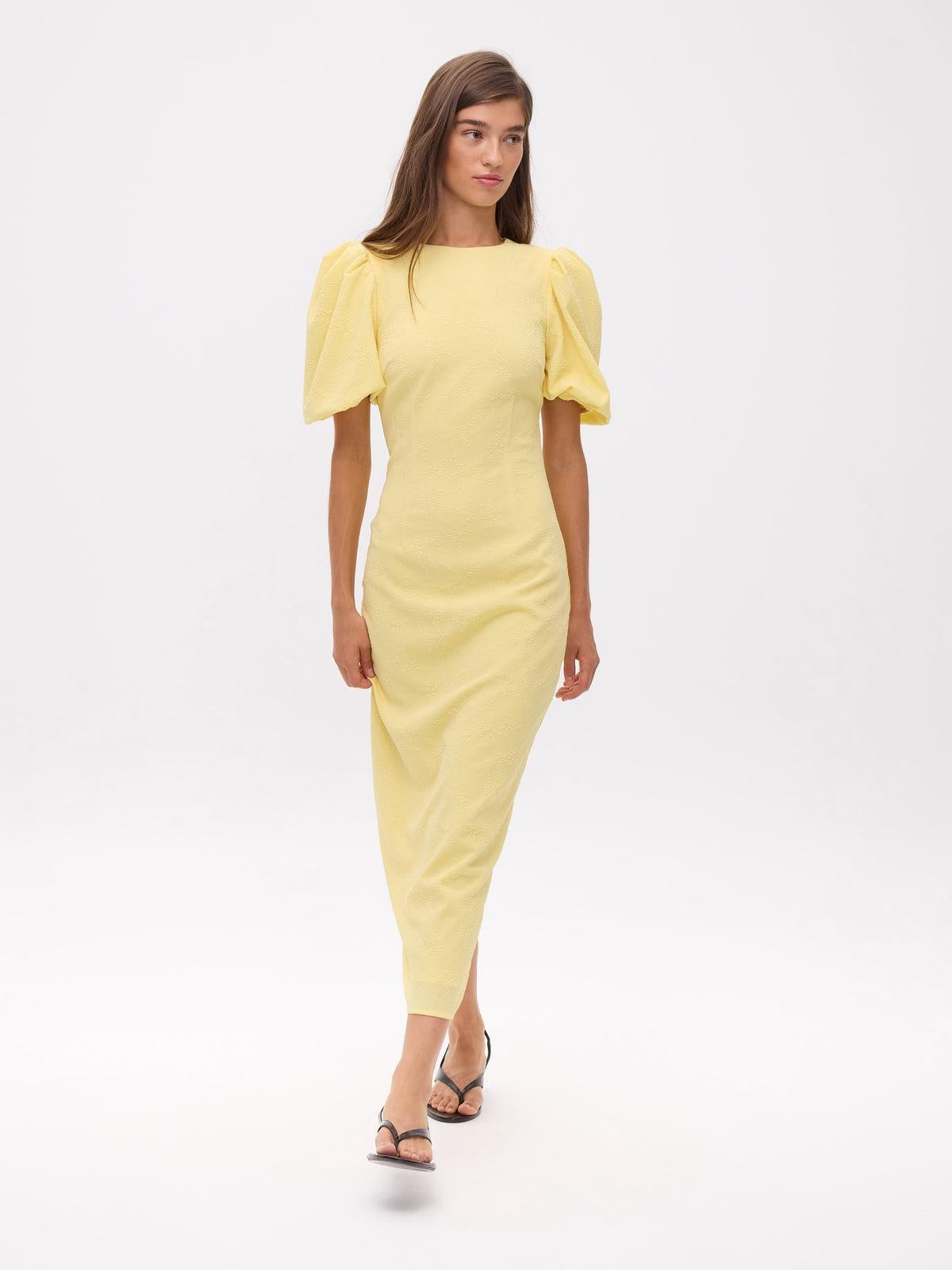 Mioh hamlet lemon midi dress