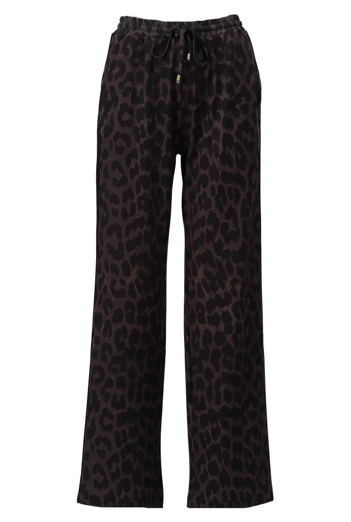 K design trousers with leopard print and stripe