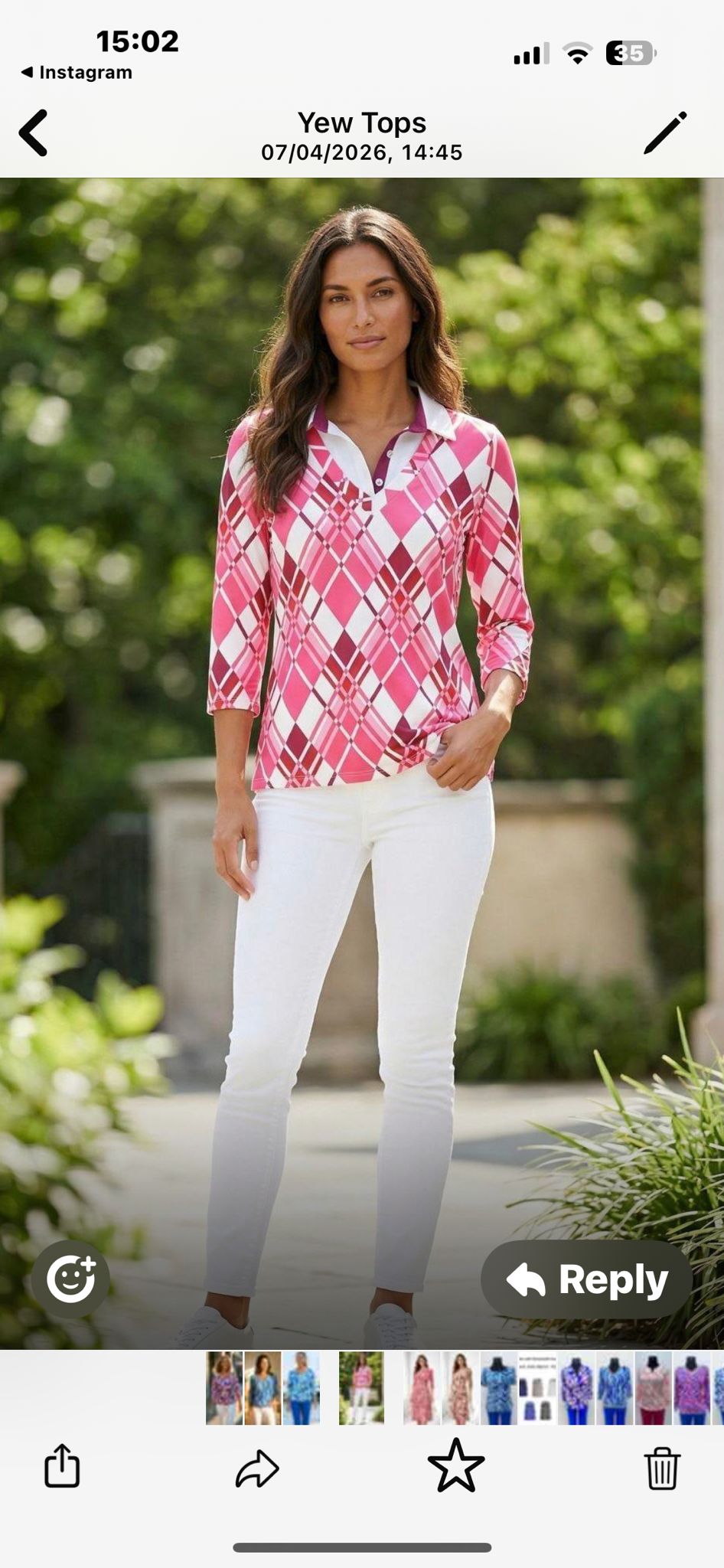 ⸻
Yew Printed Top with Built-In Collar – Pink Mix