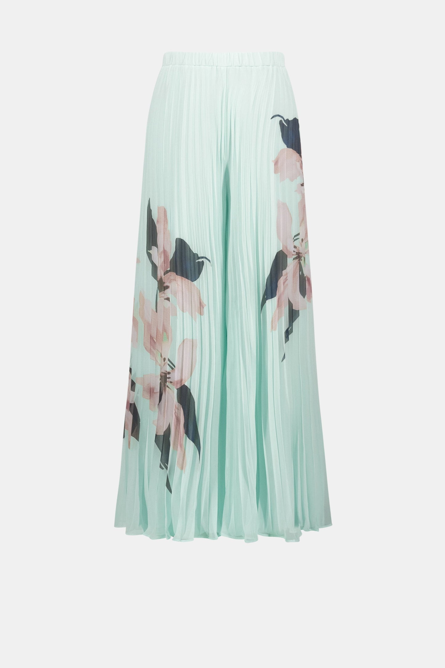 JOSEPH RIBKOFF Signature | Chiffon Floral Print Pleated Wide Leg Pants 262718