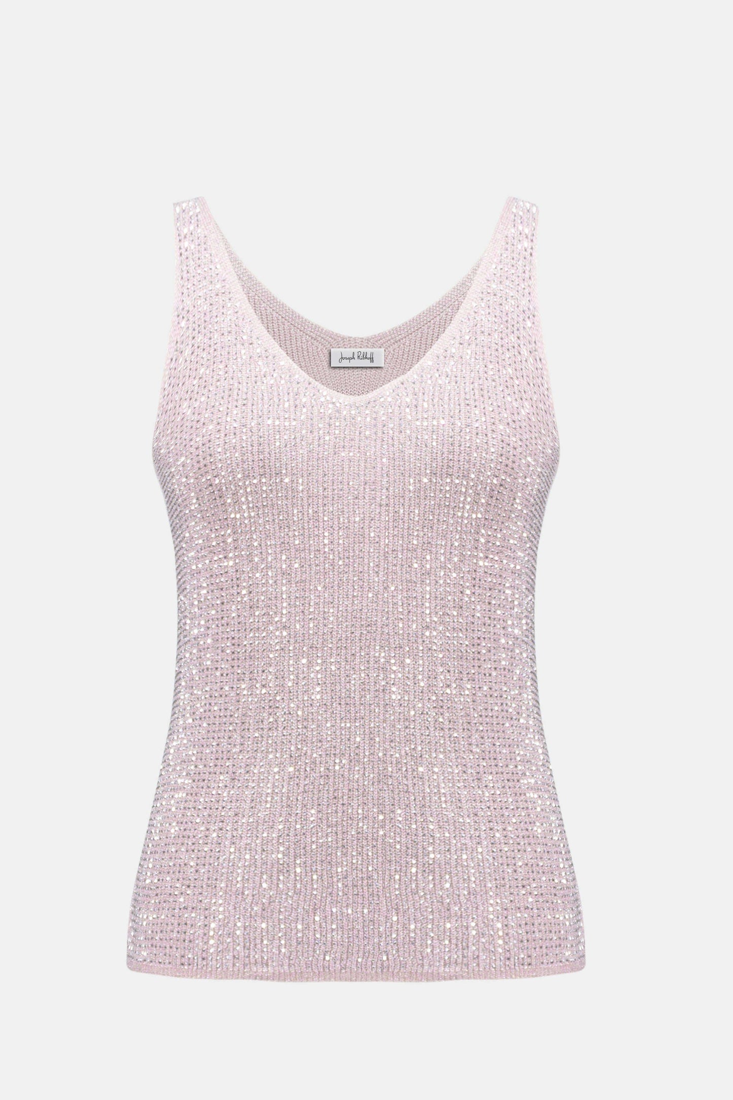 JOSEPH RIBKOFF 252915S26 Metallic Knitted Camisole with Rhinestones