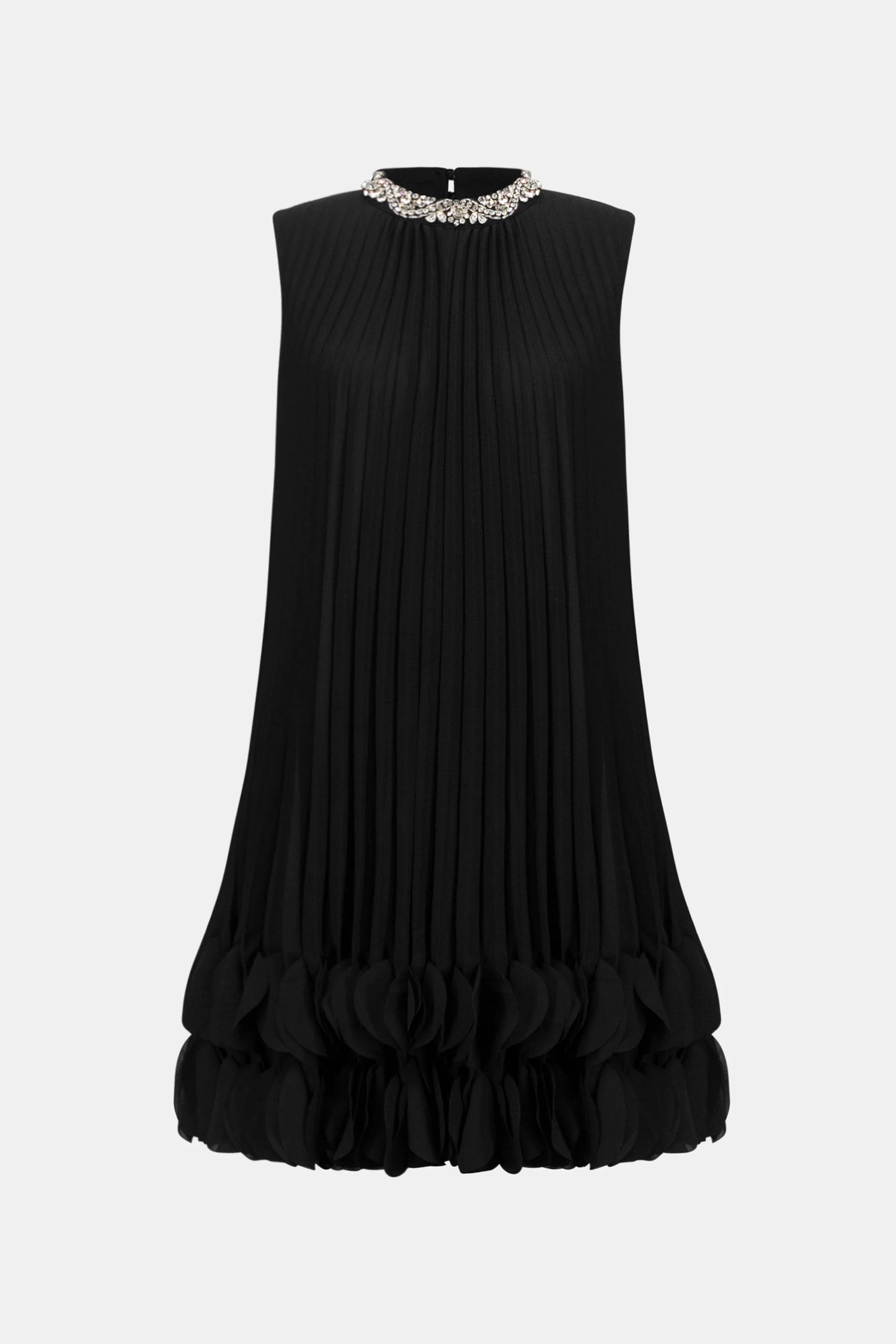 263738 Signature | Pleated Georgette Embellished A-Line Dress