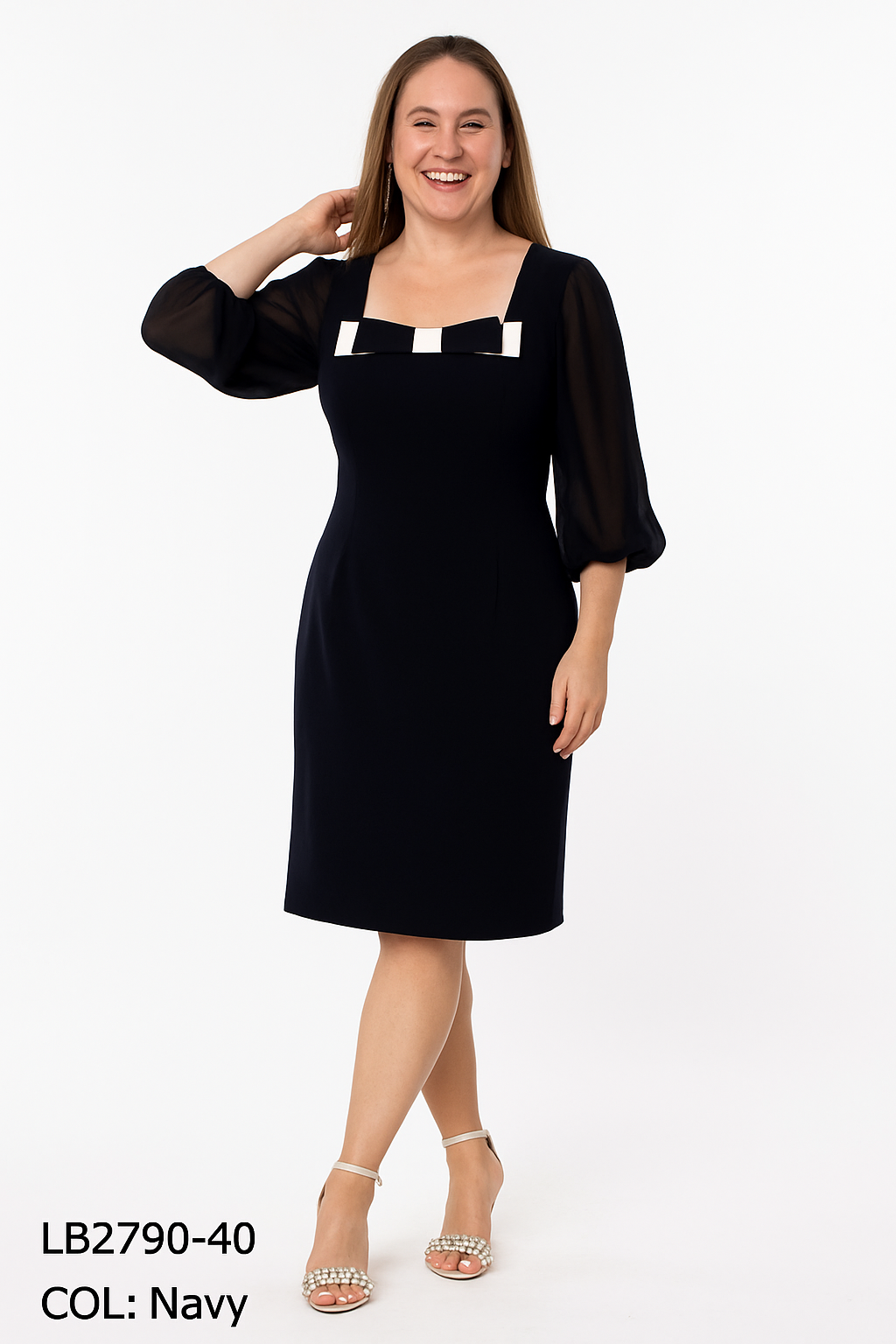 Lizabella navy dress