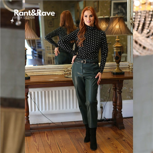 Lina green faux leather trousers – Gasp Boutique