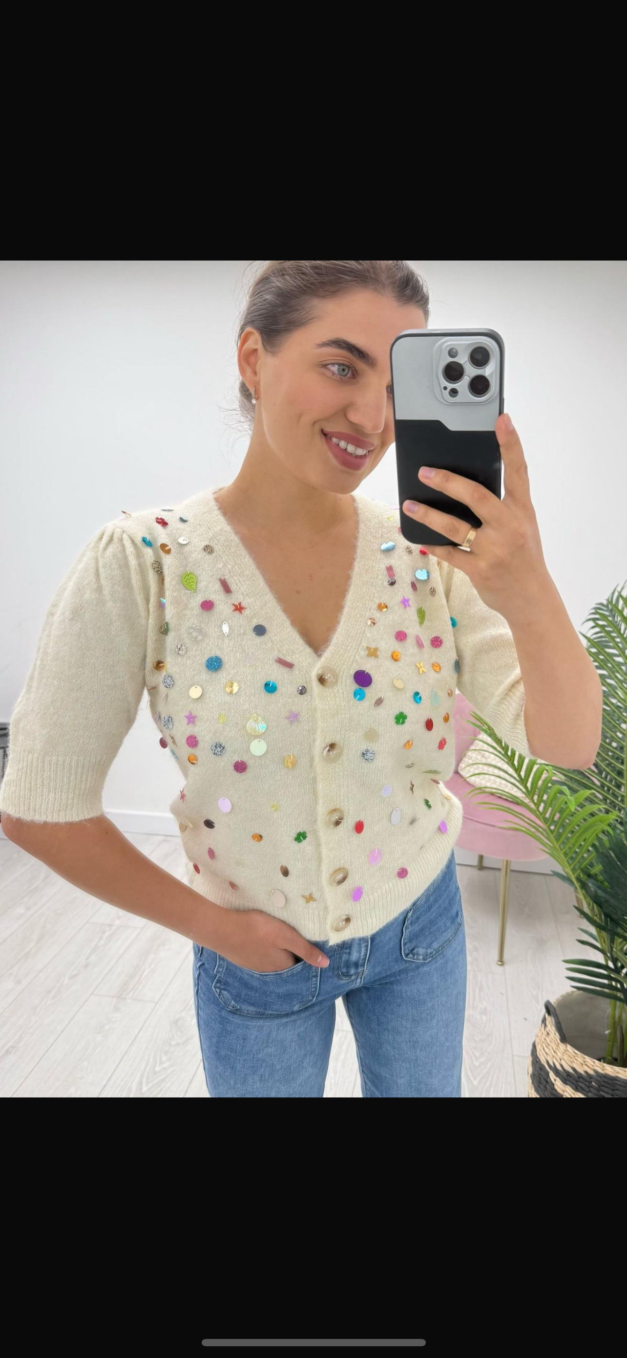 Cream Coloured Disc Cardi