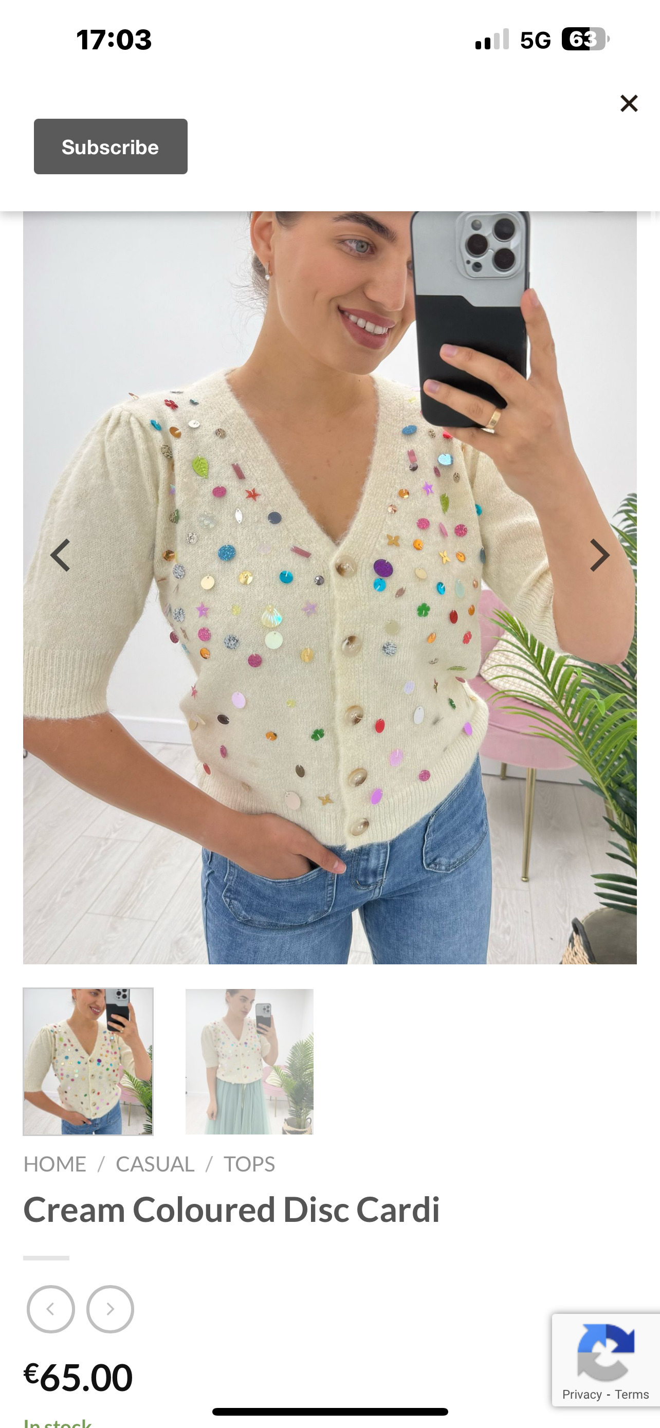 Cream Coloured Disc Cardi