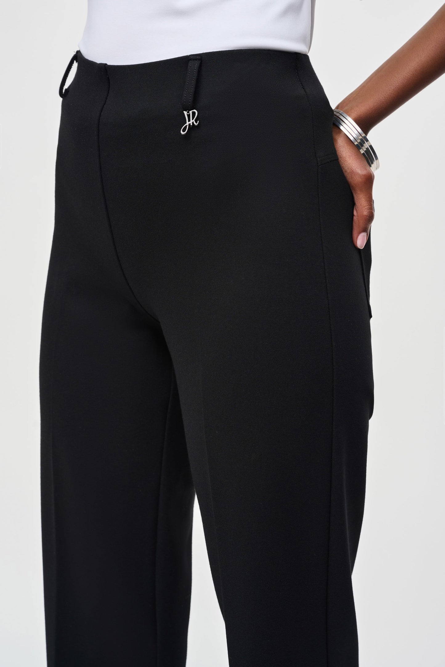 Heavy Knit Straight Pull-On Pants
243049F25