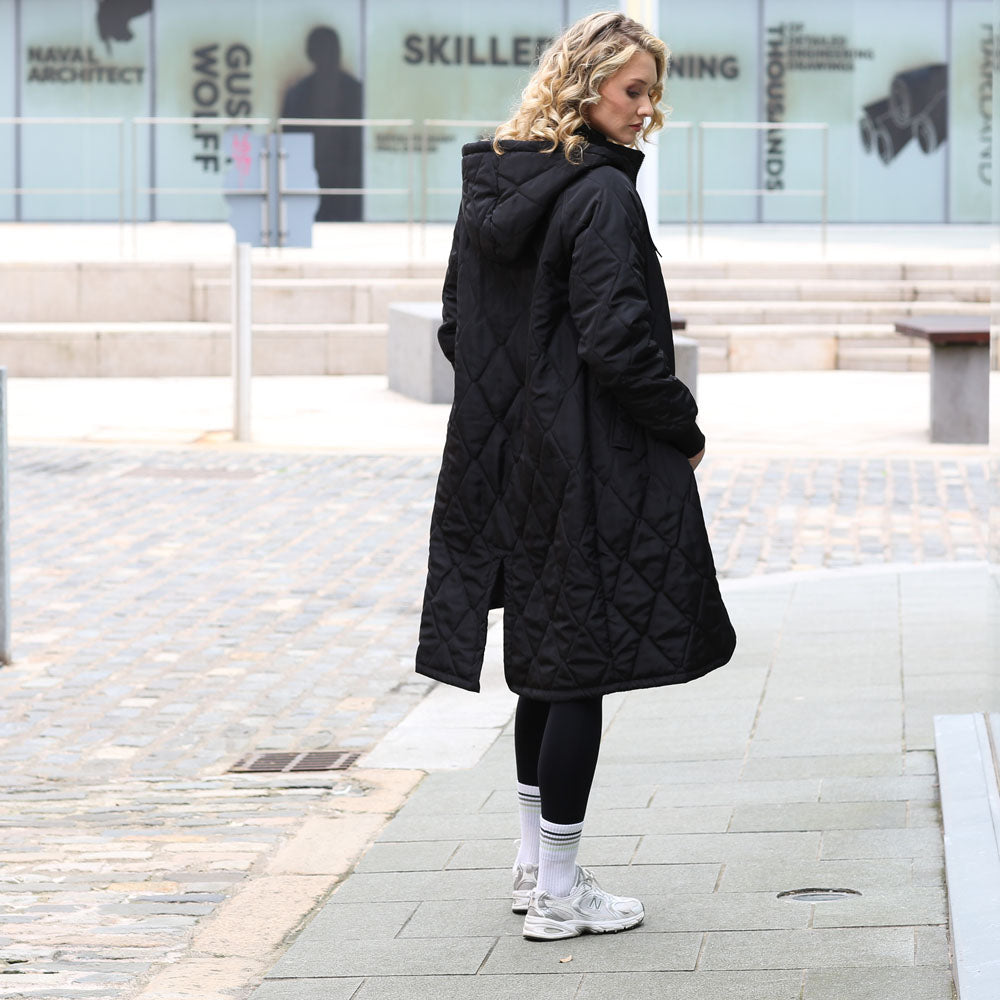 Relax & Renew Casey Lo ngline Coat Black