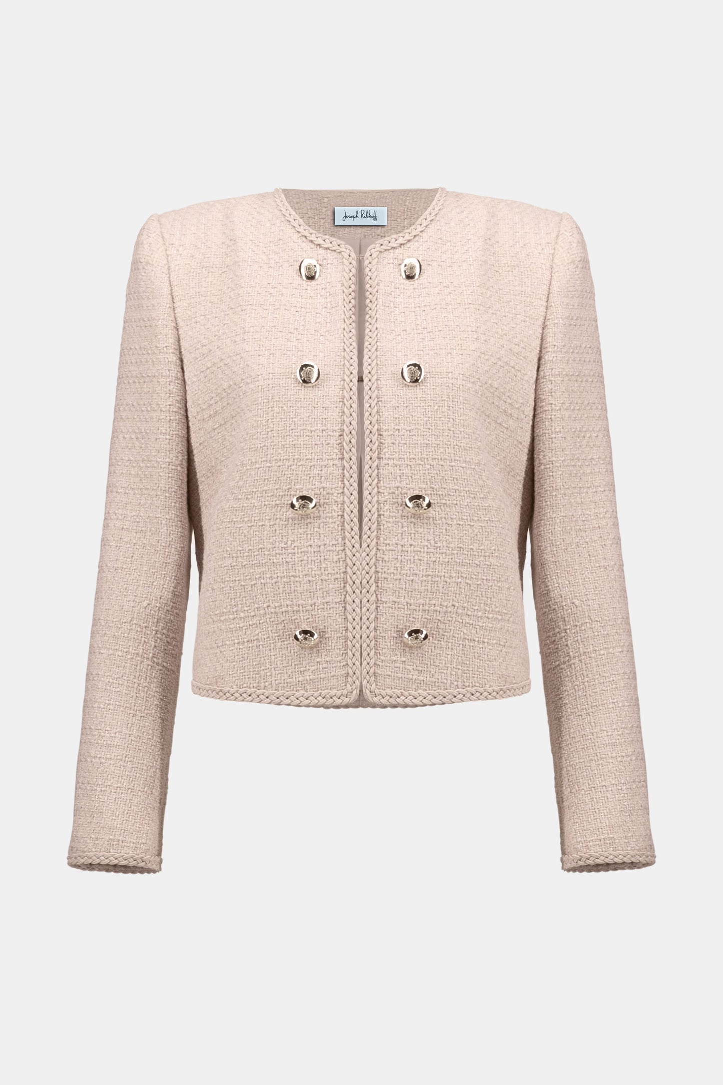 Bouclé Collarless Jacket with Buttons
254903