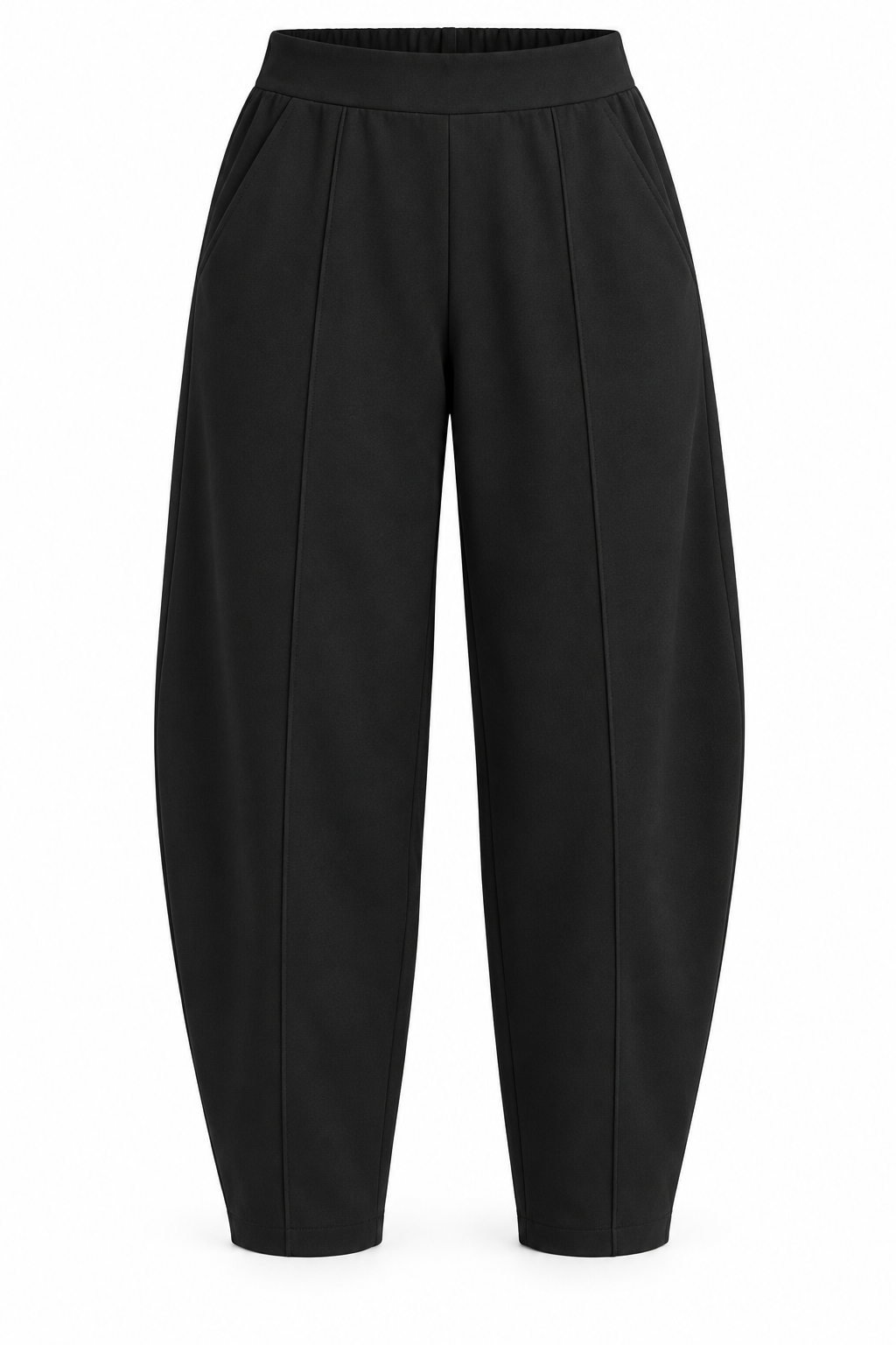 Darling Travel Fabric Barrel Trousers – Black