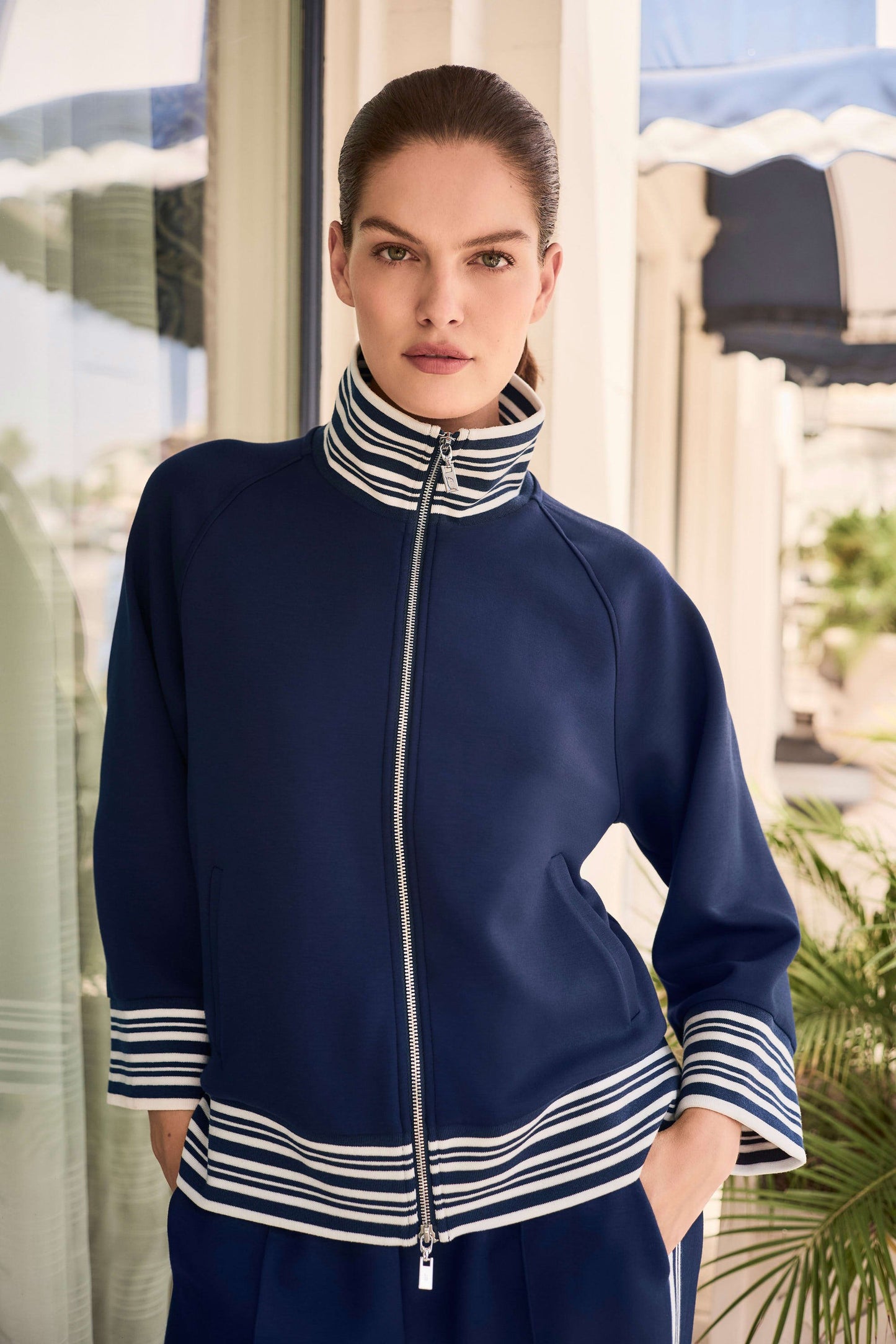 Scuba Jersey Jacket With Funnel Collar
261617