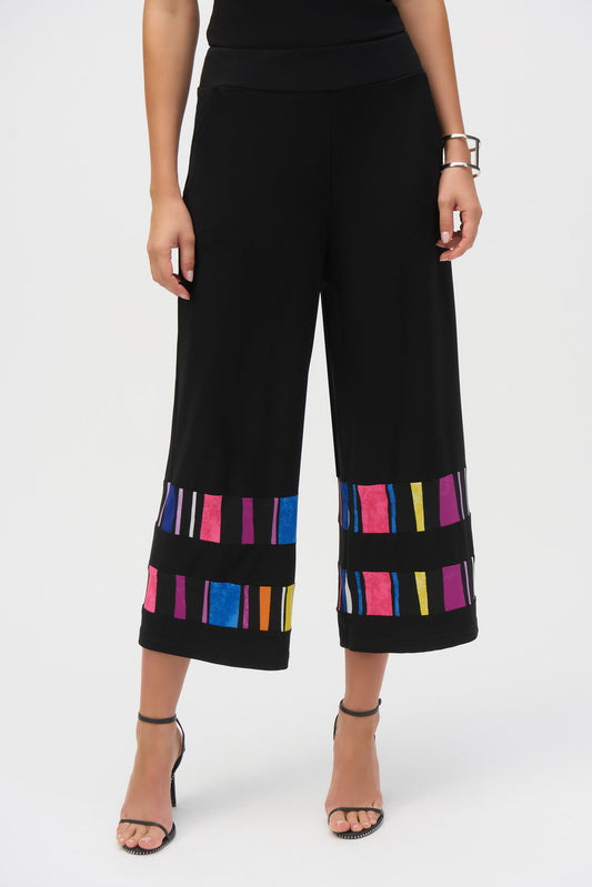Joseph Ribkoff Silky Knit Stripe Print Culotte Pants 252051
