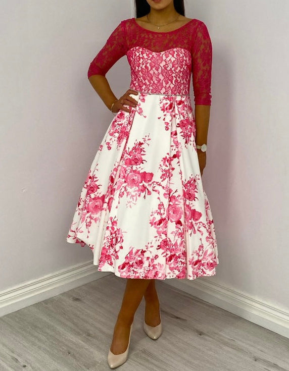 Pink/white dress