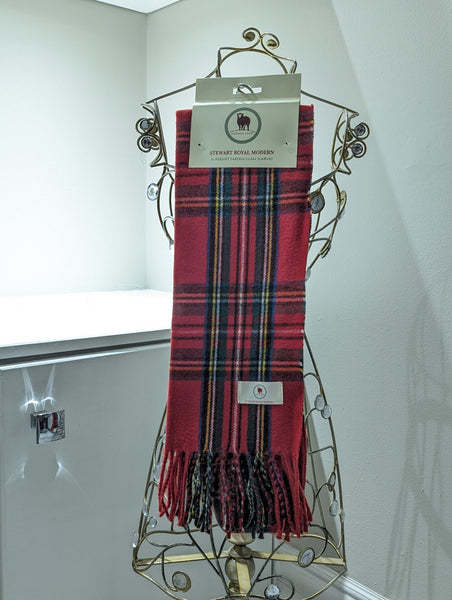 Trina red tartan scarf