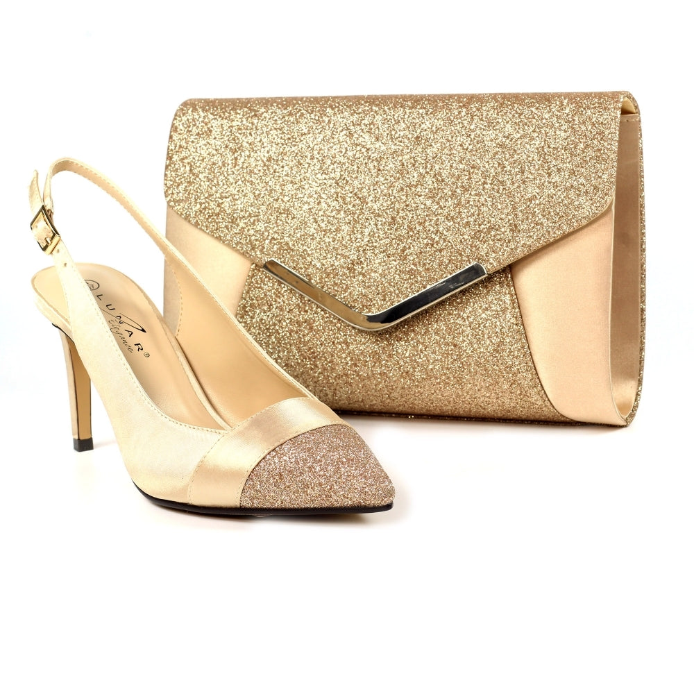Rowena champagne handbag