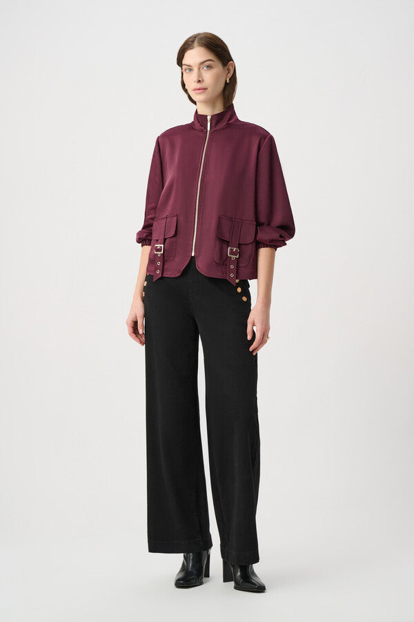 JOSEPH RIBKOFF Zippered Casual Long Sleeve Jacket Style 264939