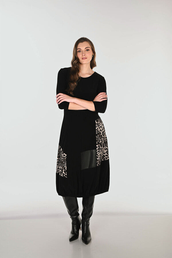 FRANK LYMAN Animal Print Midi Dress Style 263277