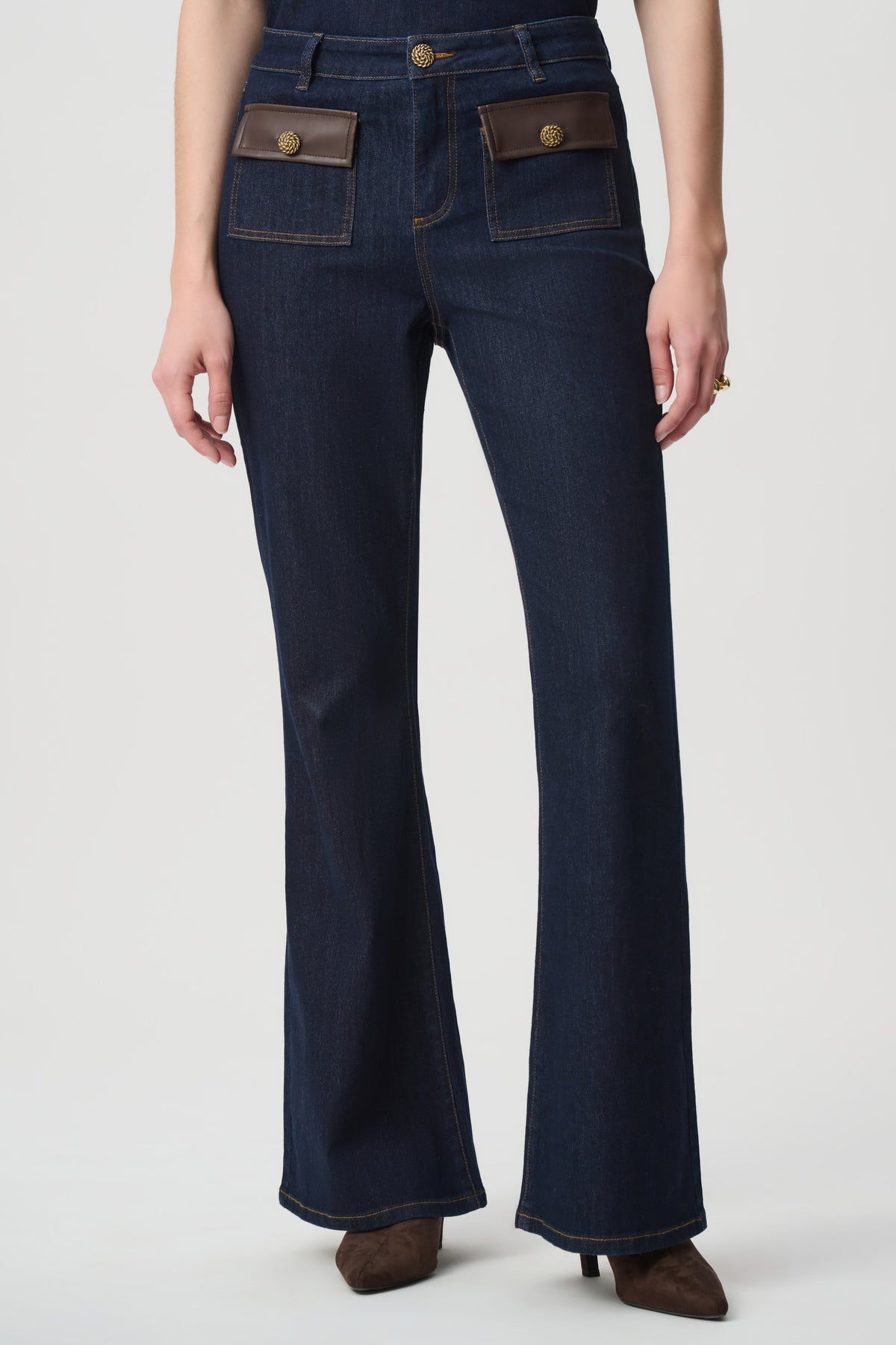 Featherweave Patch Pocket Flare Jeans 264963