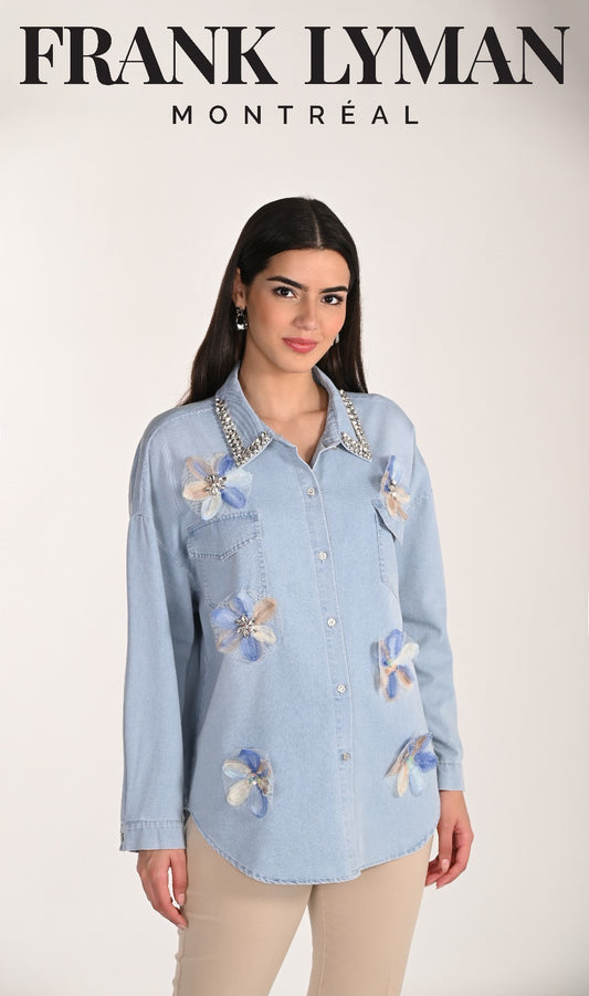Frank Lyman Montréal – Embellished Denim Shirt 266582