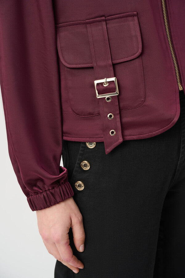 JOSEPH RIBKOFF Zippered Casual Long Sleeve Jacket Style 264939
