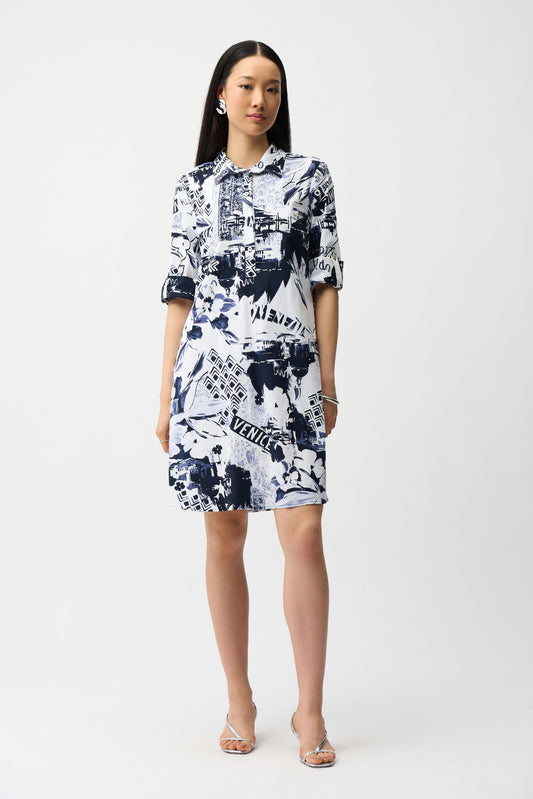 Stretch Poplin Conversational Print Shirt Dress
261048