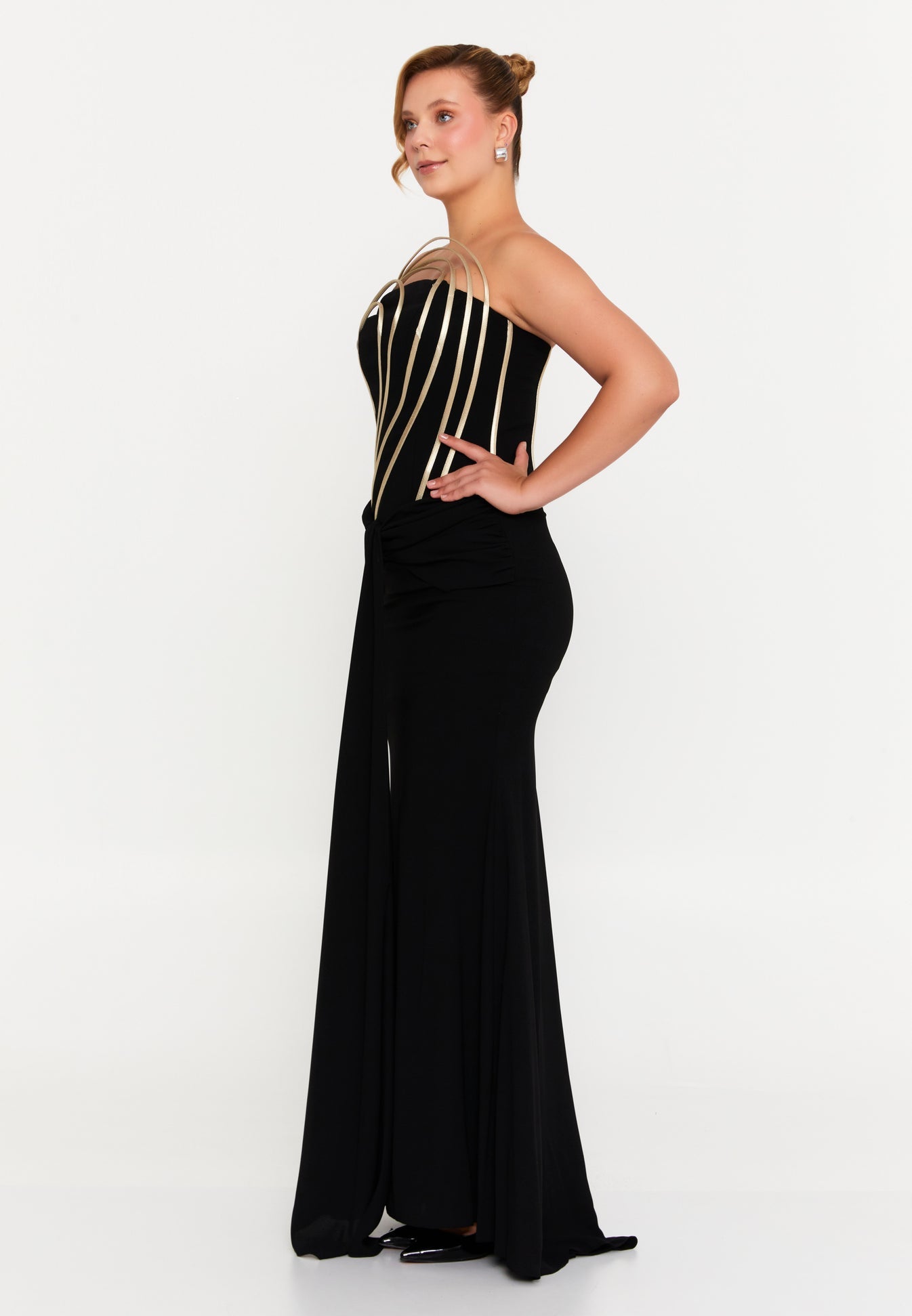 Strapless Maxi Viscose Mermaid Regular Wedding Guest Dress 6362
