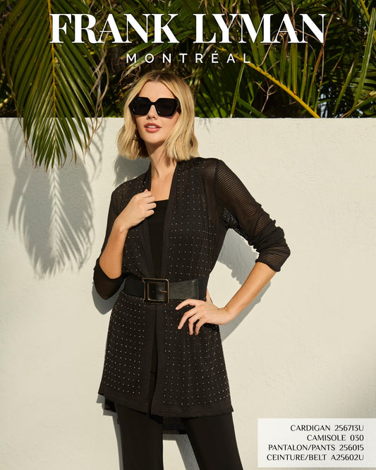 Frank Lyman Black Embellished Cardigan – 256713U