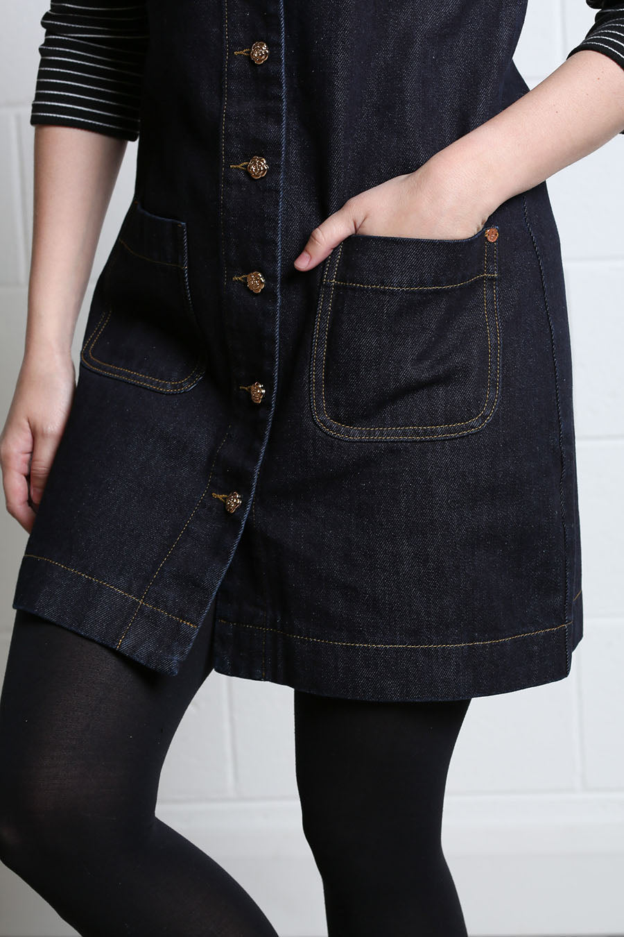 Rant and Rave Helena Denim Dress Dark Indigo