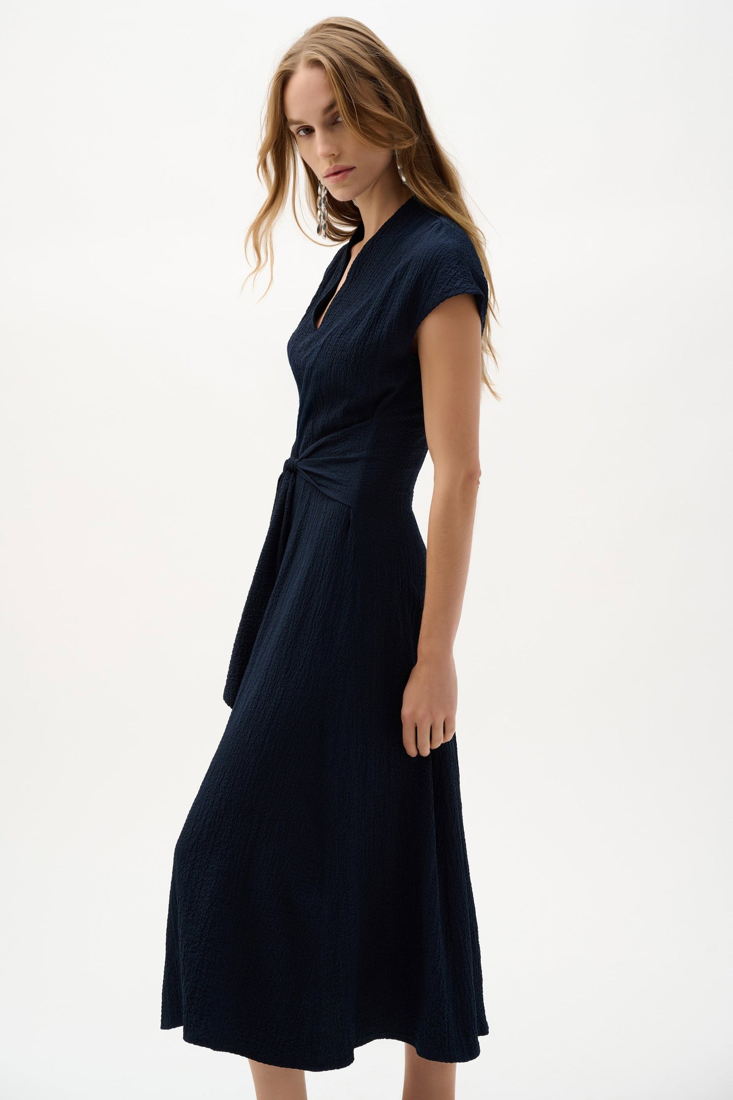 JOSEPH RIBKOFF Woven Seersucker Fit And Flare Dress 262026