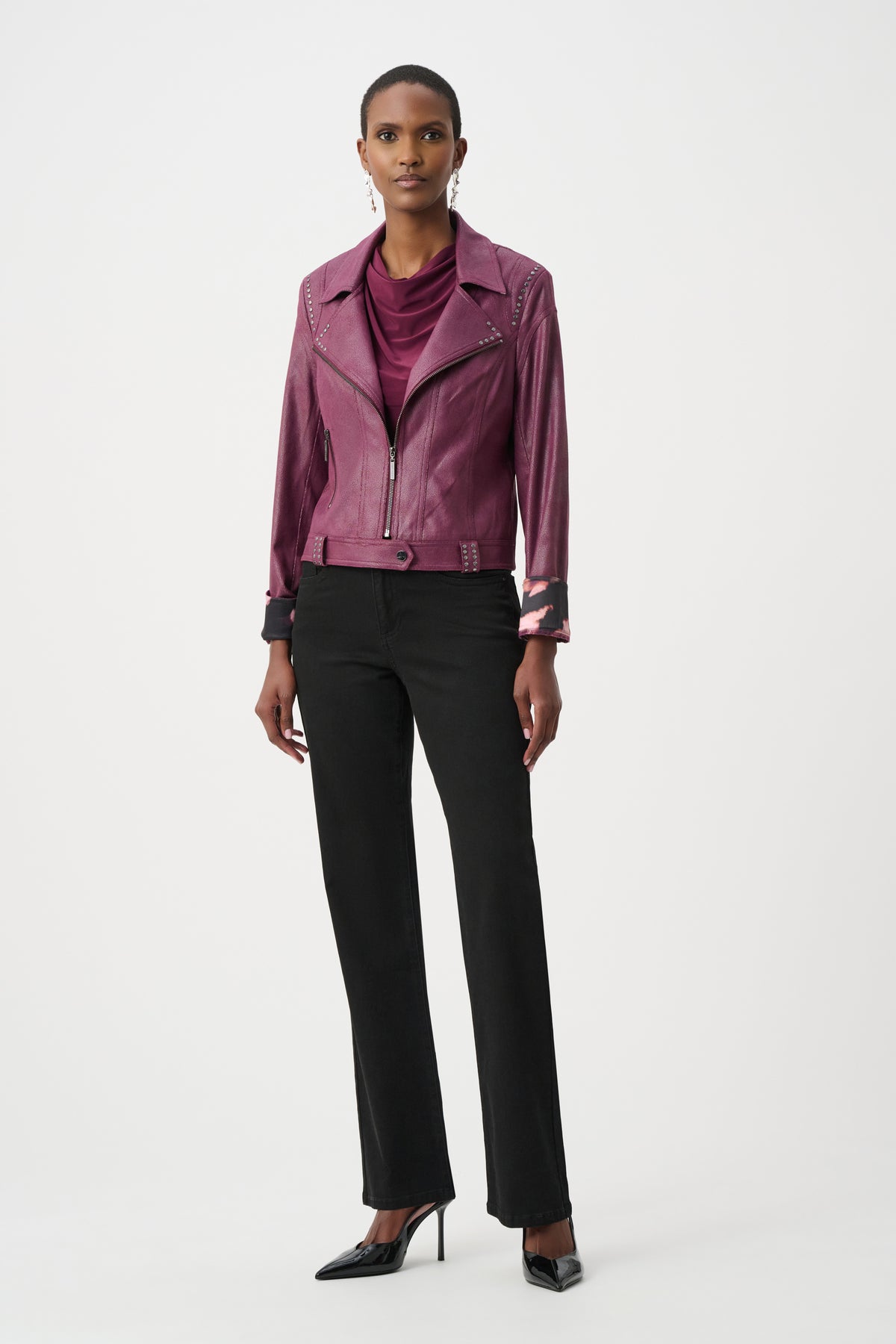 Foiled Faux Suede Fitted Jacket
263907